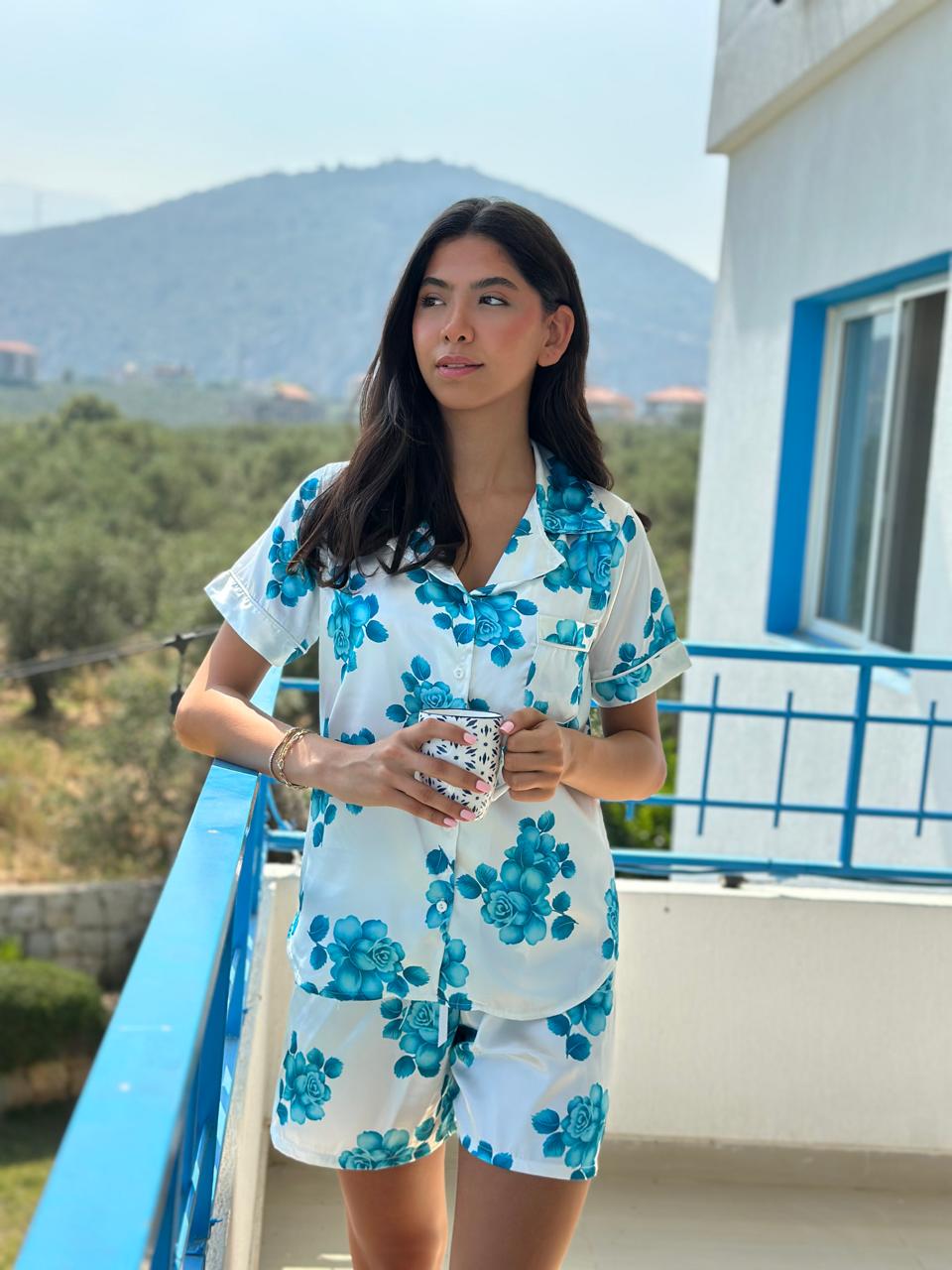 Blue Floral PJS